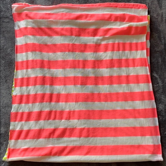 Pink and Yellow Striped Scarf - Picture 4 of 5